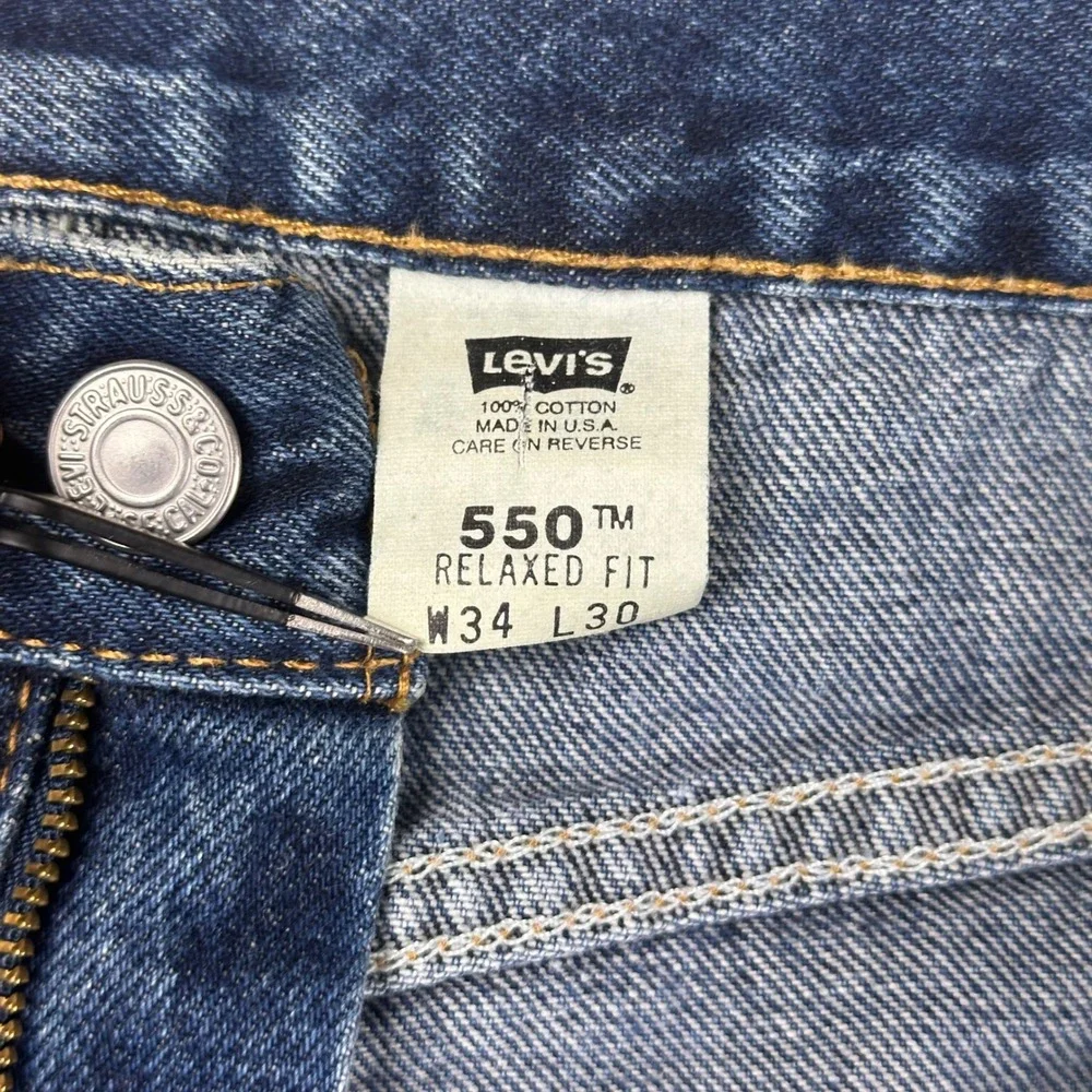 Levi's‎ 550 Jeans Mens 34x30 Blue Relaxed Fit Tapered Leg Denim 100% Cotton VTG